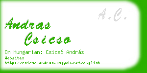 andras csicso business card