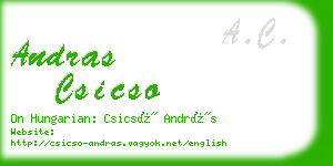 andras csicso business card